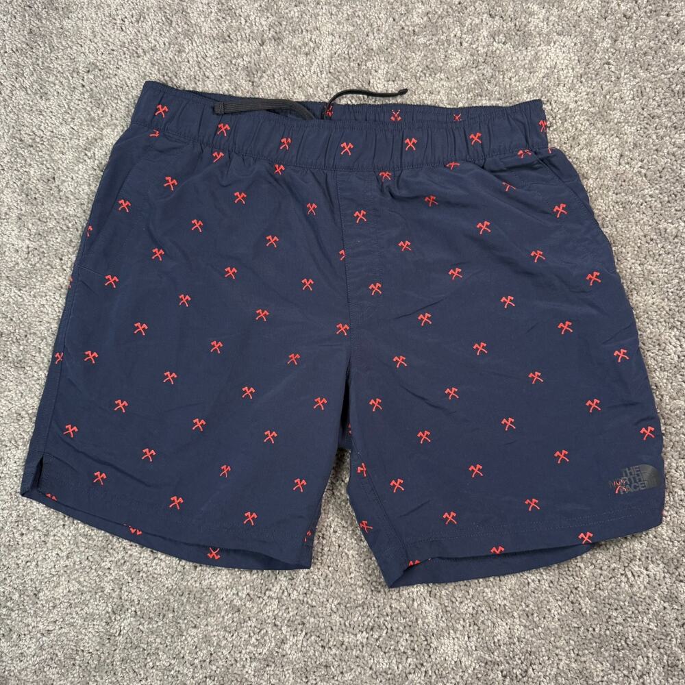 The North Face Short Mens Medium PICKAXE Design Pull-on Swim Board Nylon Pockets